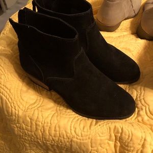 Black suede ankle boots.  Smoke free wore once